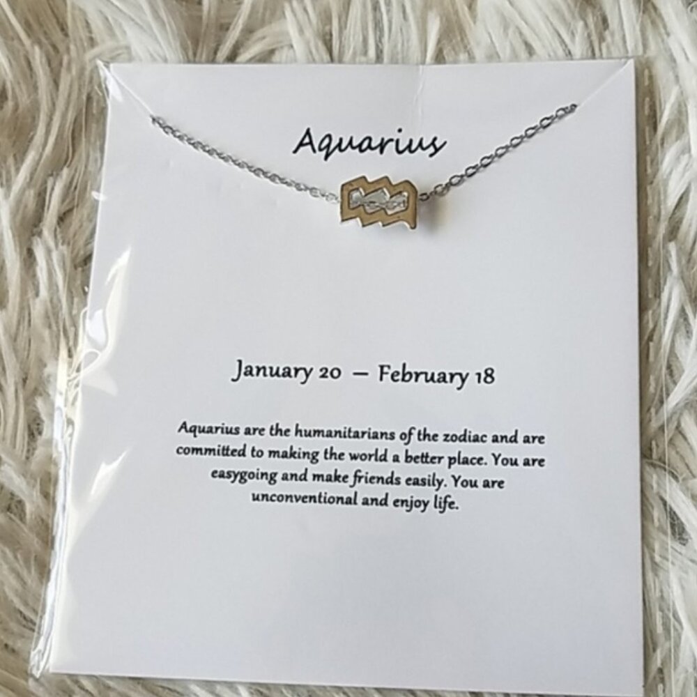 Aquarius Zodiac Pendant Necklace